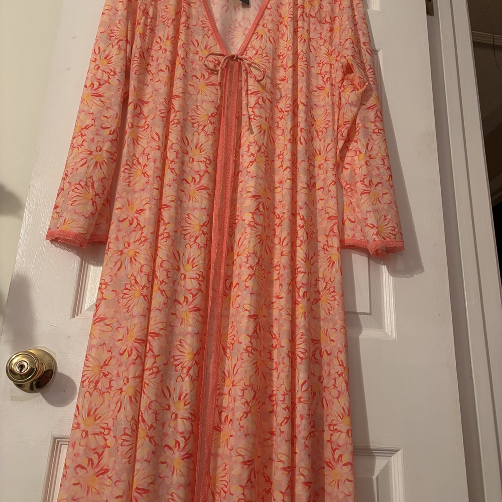 Savage X Fenty Floral Pink and Orange Nightgown